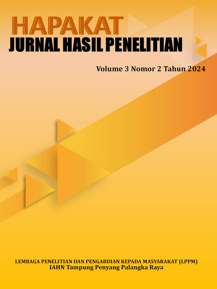 Hapakat Jurnal Hasil Penelitian Volume 3 Nomor 2 Tahun 2024